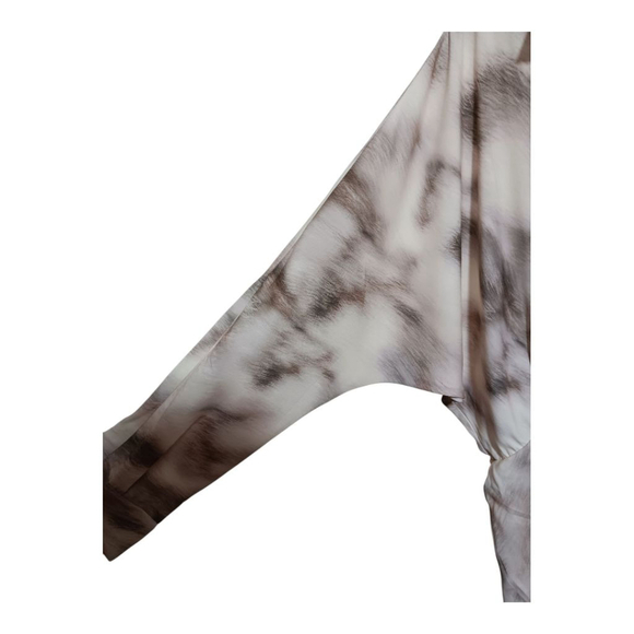 Express NWT Neutral Watercolor Portofino Half Button Up Midi Shirt Dress NWT - Picture 8 of 15